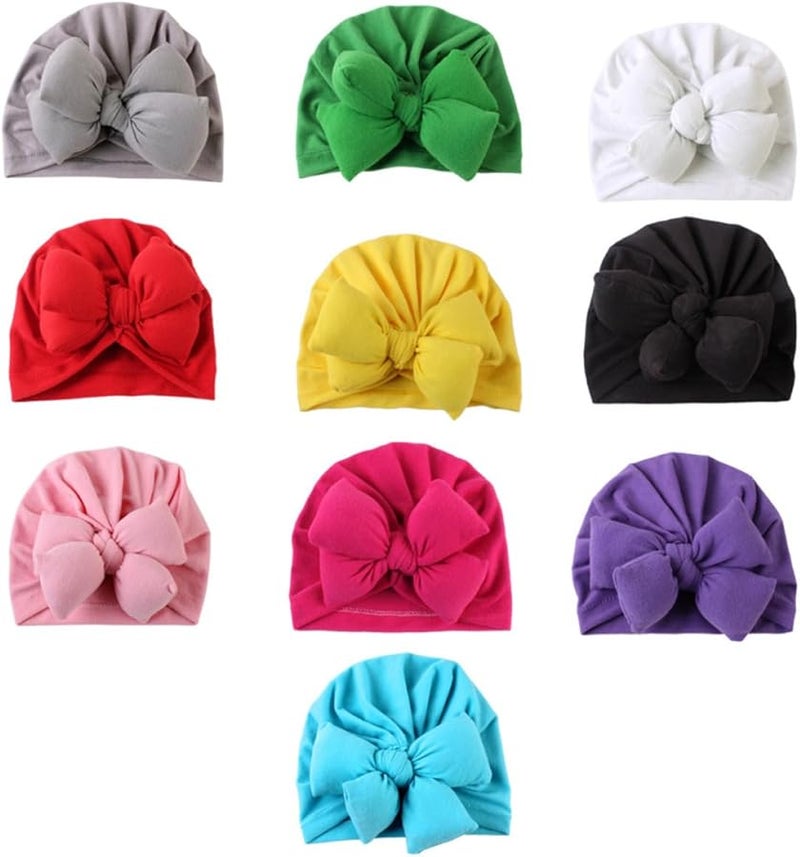 Yellow Soft Cotton Bowknot Hat Newborn Baby Cap Comfortable Headwear Photo Prop - Image 5